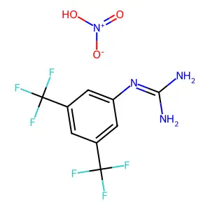Guanidine, (3,5-bis(trifluoromethyl)phenyl)-, mononitrate structure