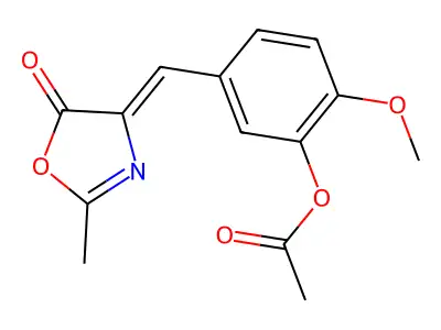 (4Z)-4-((3-(Acetyloxy)-4-methoxyphenyl)methylene)-2-methyl-5(4H)-oxazolone structure