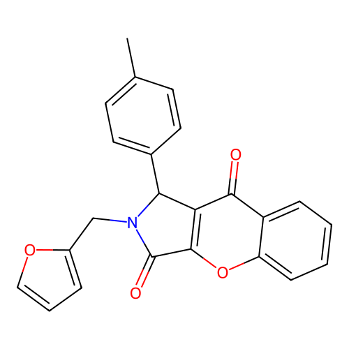 2-(2-furylmethyl)-1-(4-methylphenyl)-1,2-dihydrochromeno[2,3-c]pyrrole-3,9-dione structure