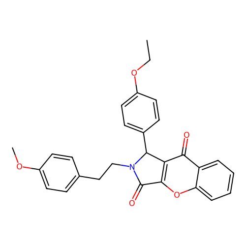 1-(4-ethoxyphenyl)-2-[2-(4-methoxyphenyl)ethyl]-1,2-dihydrochromeno[2,3-c]pyrrole-3,9-dione structure