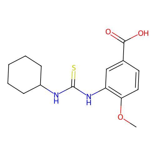 3-{[(Cyclohexylamino)carbonothioyl]amino}-4-methoxybenzoic acid structure