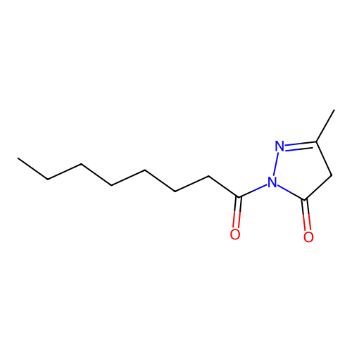 5-methyl-2-octanoyl-4H-pyrazol-3-one structure