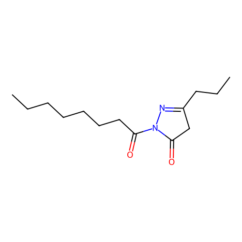 2-octanoyl-5-propyl-4H-pyrazol-3-one structure