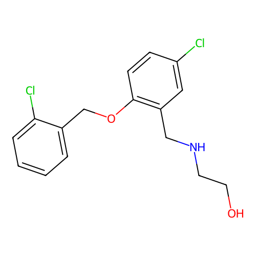 2-({5-Chloro-2-[(2-chlorobenzyl)oxy]benzyl}amino)ethanol structure