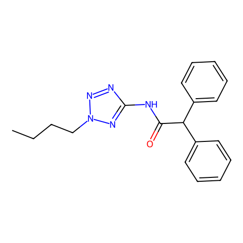 N-(2-butyl-2H-tetrazol-5-yl)-2,2-diphenylacetamide structure