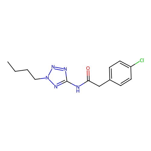 N-(2-butyl-2H-tetrazol-5-yl)-2-(4-chlorophenyl)acetamide structure