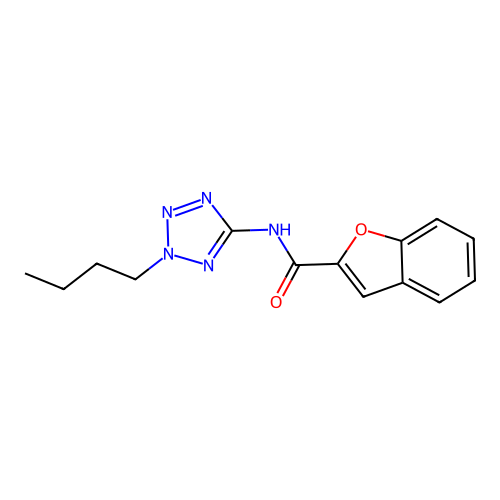 N-(2-butyl-2H-tetrazol-5-yl)-1-benzofuran-2-carboxamide structure