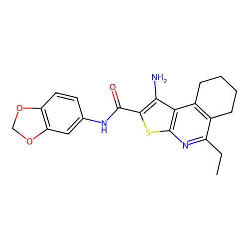 1-amino-N-(1,3-benzodioxol-5-yl)-5-ethyl-6,7,8,9-tetrahydrothieno[2,3-c]isoquinoline-2-carboxamide structure