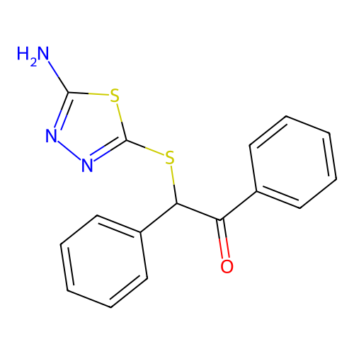 2-[(5-Amino-1,3,4-thiadiazol-2-yl)sulfanyl]-1,2-diphenylethanone structure