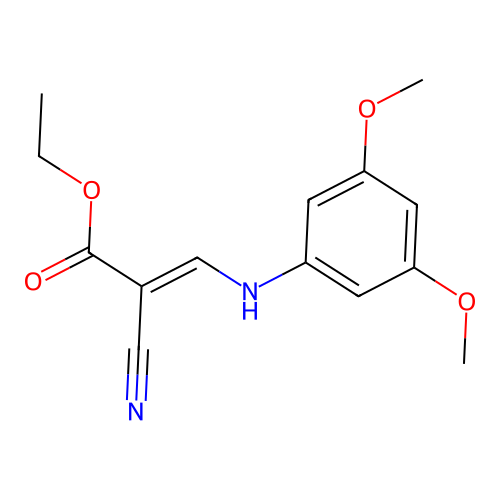 Ethyl 2-cyano-3-[(3,5-dimethoxyphenyl)amino]prop-2-enoate structure