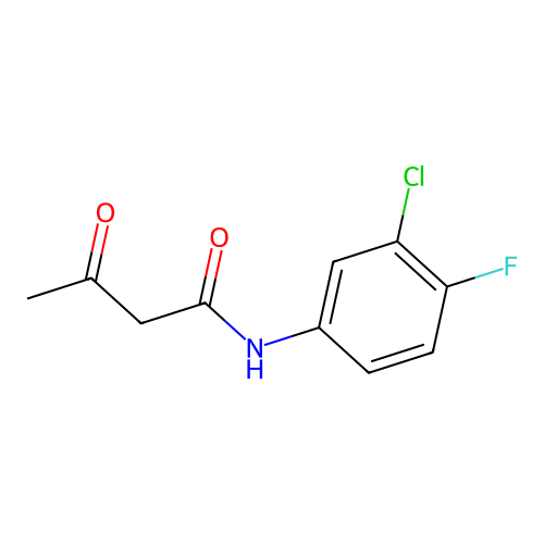 N-(3-chloro-4-fluorophenyl)-3-oxobutanamide structure
