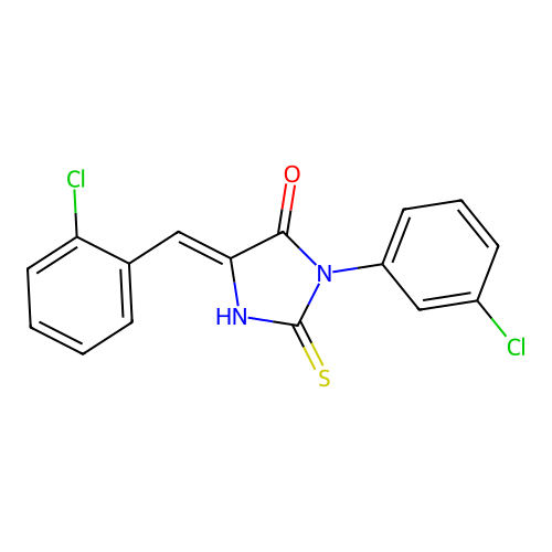 4-Imidazolidinone, 3-(3-chlorophenyl)-5-((2-chlorophenyl)methylene)-2-thioxo- structure