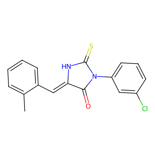 4-Imidazolidinone, 3-(3-chlorophenyl)-5-((2-methylphenyl)methylene)-2-thioxo- structure