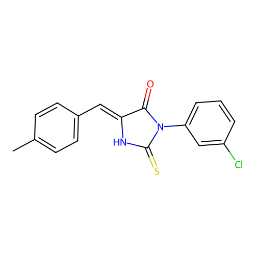 4-Imidazolidinone, 3-(3-chlorophenyl)-5-((4-methylphenyl)methylene)-2-thioxo- structure