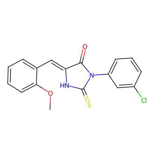4-Imidazolidinone, 3-(3-chlorophenyl)-5-((2-methoxyphenyl)methylene)-2-thioxo- structure