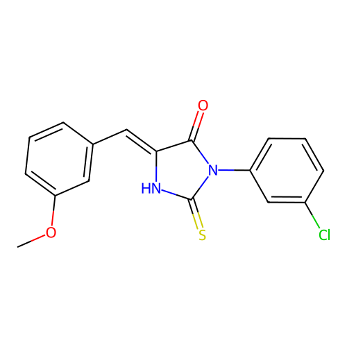 4-Imidazolidinone, 3-(3-chlorophenyl)-5-((3-methoxyphenyl)methylene)-2-thioxo- structure
