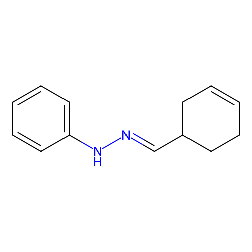 N-[(E)-cyclohex-3-en-1-ylmethylideneamino]aniline structure