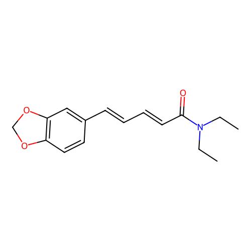 2,4-Pentadienamide, 5-(1,3-benzodioxol-5-yl)-N,N-diethyl- structure