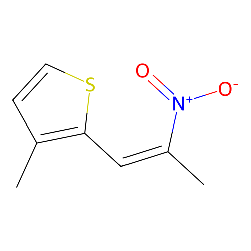 3-Methyl-2-(2-nitroprop-1-enyl)thiophene structure