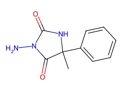 3-Amino-5-methyl-5-phenylimidazolidine-2,4-dione structure