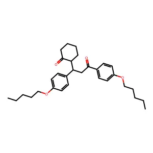 Cyclohexanone, 2-[3-oxo-1,3-bis[4-(pentyloxy)phenyl]propyl]- structure
