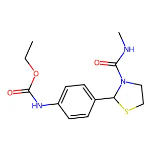 Ethyl {4-[3-(methylcarbamoyl)-1,3-thiazolidin-2-yl]phenyl}carbamate structure