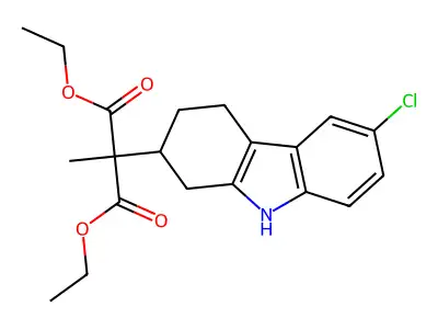 diethyl 2-[(6-chloro-2,3,4,9-tetrahydro-1H-carbazol-2-yl)methyl]propanedioate structure