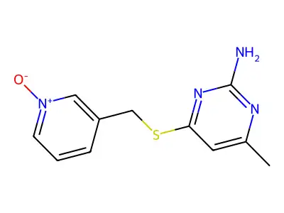 2-Pyrimidinamine, 4-methyl-6-((3-pyridinylmethyl)thio)-, N-oxide structure