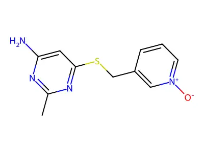 4-Pyrimidinamine, 2-methyl-6-((3-pyridinylmethyl)thio)-, N-oxide structure