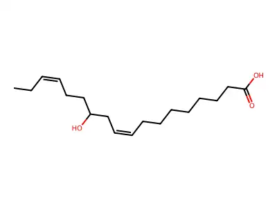 (12R)-12-hydroxyoctadeca-9,15-dienoic acid structure