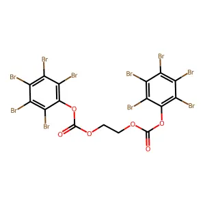 Carbonic acid, C,C'-1,2-ethanediyl C,C'-bis(2,3,4,5,6-pentabromophenyl) ester structure