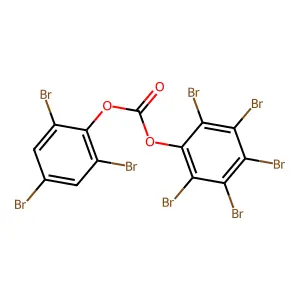Carbonic acid, 2,3,4,5,6-pentabromophenyl 2,4,6-tribromophenyl ester structure