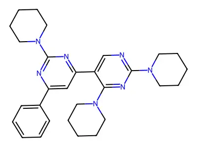 4-[2,4-Di(piperidin-1-yl)pyrimidin-5-yl]-6-phenyl-2-piperidin-1-ylpyrimidine structure
