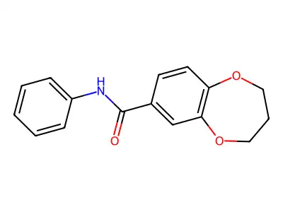 N-phenyl-3,4-dihydro-2H-1,5-benzodioxepine-7-carboxamide structure