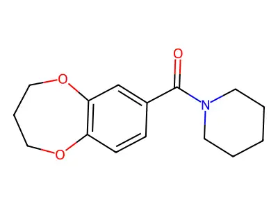 3,4-dihydro-2H-1,5-benzodioxepin-7-yl(piperidin-1-yl)methanone structure