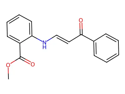 Benzoic acid, 2-[[(1Z)-3-oxo-3-phenyl-1-propenyl]amino]-, methyl ester structure