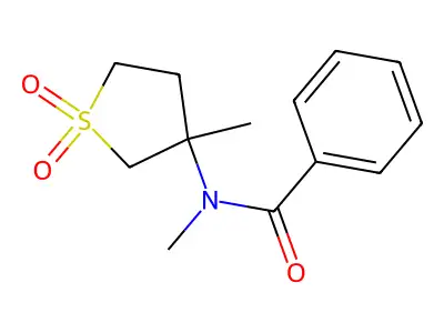 N-methyl-N-(3-methyl-1,1-dioxidotetrahydro-3-thienyl)benzamide structure