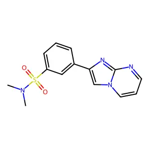 3-imidazo[1,2-a]pyrimidin-2-yl-N,N-dimethylbenzenesulfonamide structure