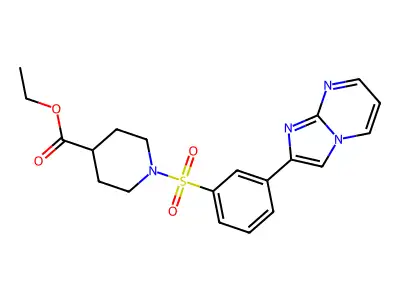 Ethyl 1-[(3-imidazo[1,2-a]pyrimidin-2-ylphenyl)sulfonyl]-4-piperidinecarboxylate structure
