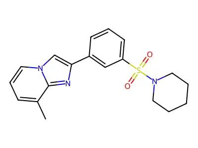 8-Methyl-2-[3-(piperidin-1-ylsulfonyl)phenyl]imidazo[1,2-a]pyridine structure