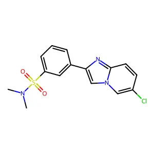 3-(6-chloroimidazo[1,2-a]pyridin-2-yl)-N,N-dimethylbenzenesulfonamide structure