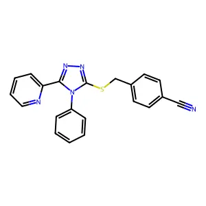 4-[(4-Phenyl-5-pyridin-2-yl-1,2,4-triazol-3-yl)sulfanylmethyl]benzonitrile structure
