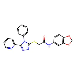 N-(1,3-benzodioxol-5-yl)-2-[(4-phenyl-5-pyridin-2-yl-1,2,4-triazol-3-yl)sulfanyl]acetamide structure