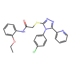 2-[[4-(4-chlorophenyl)-5-pyridin-2-yl-1,2,4-triazol-3-yl]sulfanyl]-N-(2-ethoxyphenyl)acetamide structure