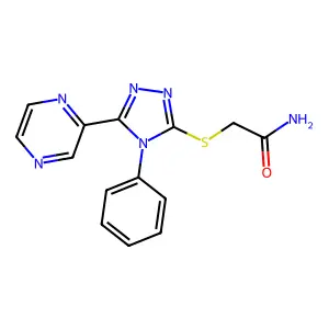 2-[(4-Phenyl-5-pyrazin-2-yl-1,2,4-triazol-3-yl)sulfanyl]acetamide structure