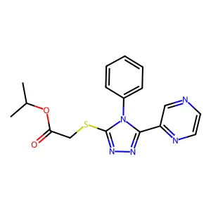 isopropyl {[4-phenyl-5-(2-pyrazinyl)-4H-1,2,4-triazol-3-yl]thio}acetate structure
