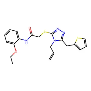 N-(2-ethoxyphenyl)-2-[[4-prop-2-enyl-5-(thiophen-2-ylmethyl)-1,2,4-triazol-3-yl]sulfanyl]acetamide structure