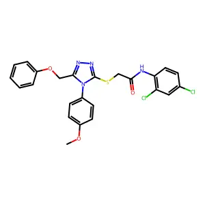 N-(2,4-dichlorophenyl)-2-[[4-(4-methoxyphenyl)-5-(phenoxymethyl)-1,2,4-triazol-3-yl]sulfanyl]acetamide structure