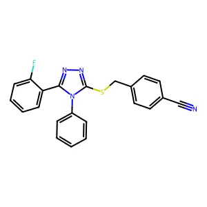 4-({[5-(2-fluorophenyl)-4-phenyl-4H-1,2,4-triazol-3-yl]sulfanyl}methyl)benzonitrile structure