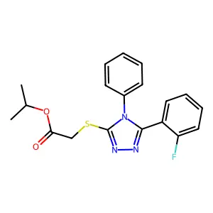 Methylethyl 2-[5-(2-fluorophenyl)-4-phenyl-1,2,4-triazol-3-ylthio]acetate structure